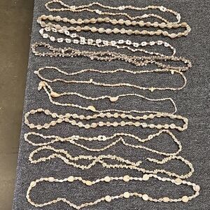 11 Handmade Beige Shell Strand Necklace - Women Jewelry